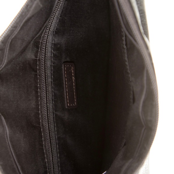 Tumi black leather messenger bag - good used condition